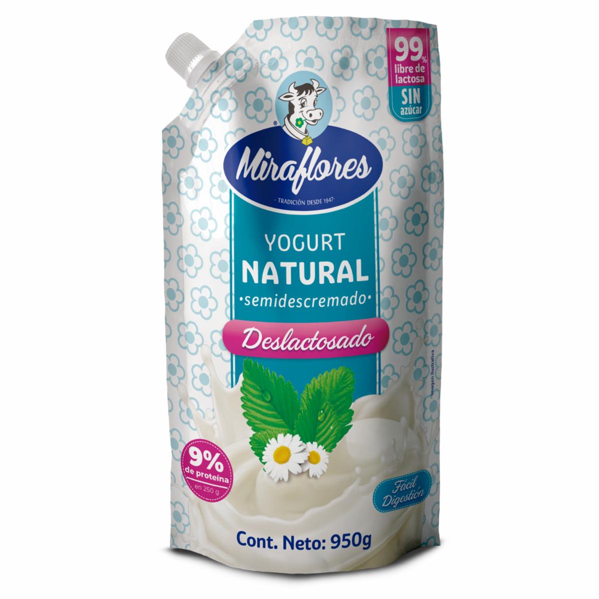 Yogurt Natural Semidescremado Deslactosado MIRAFLORES 950 G