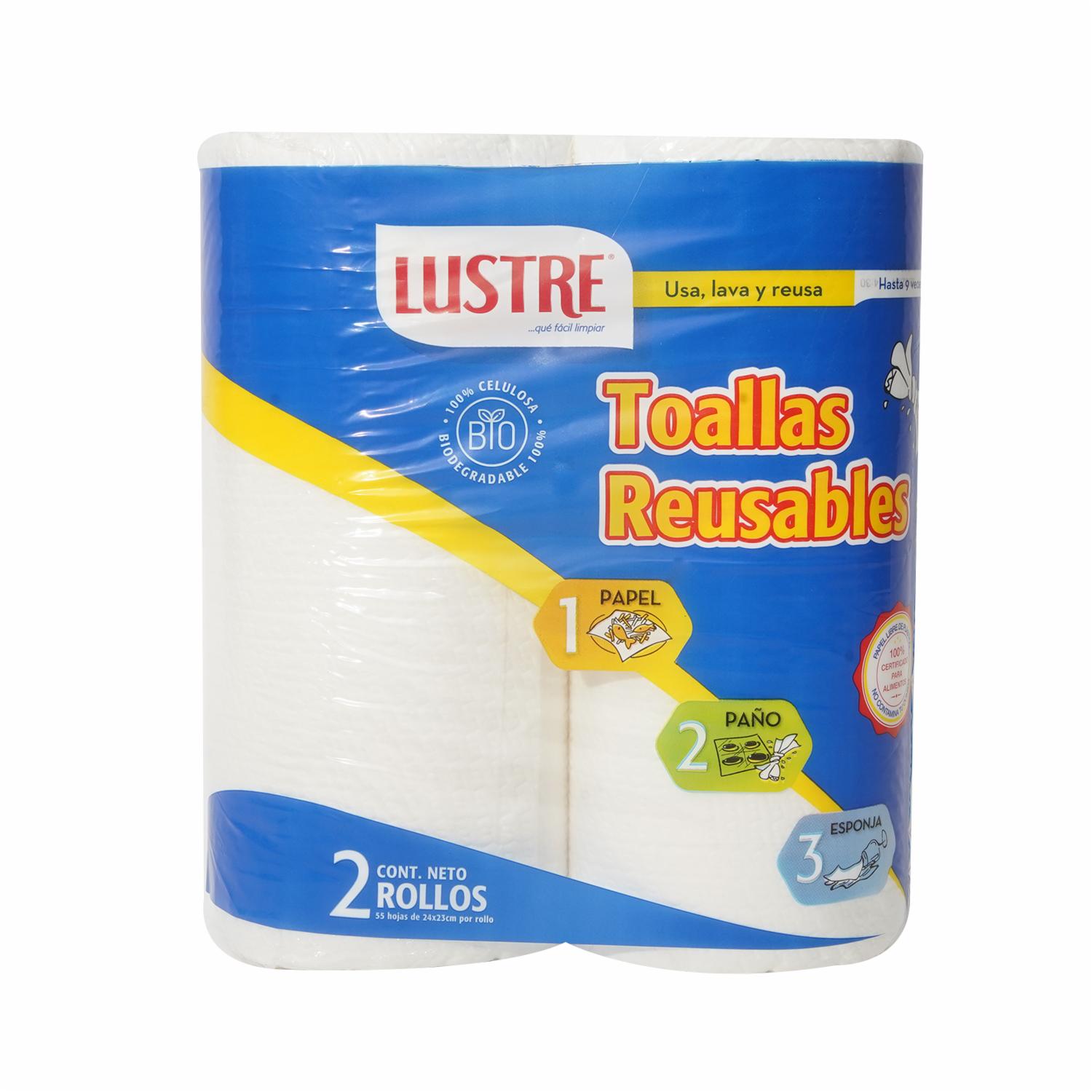 Toallas Toallas De Cocina Reusables 3 En 1 LUSTRE 2 X 6.60 M
