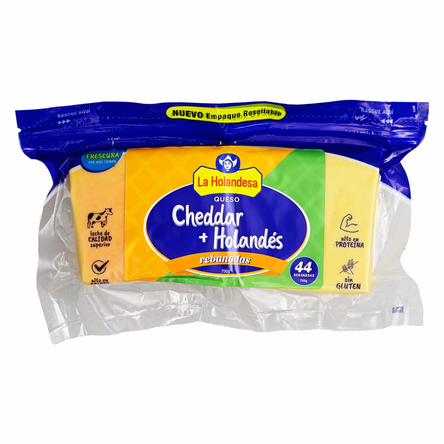 Mix De Quesos Cheddar Y Holandés Rebanado LA HOLANDESA 700 G