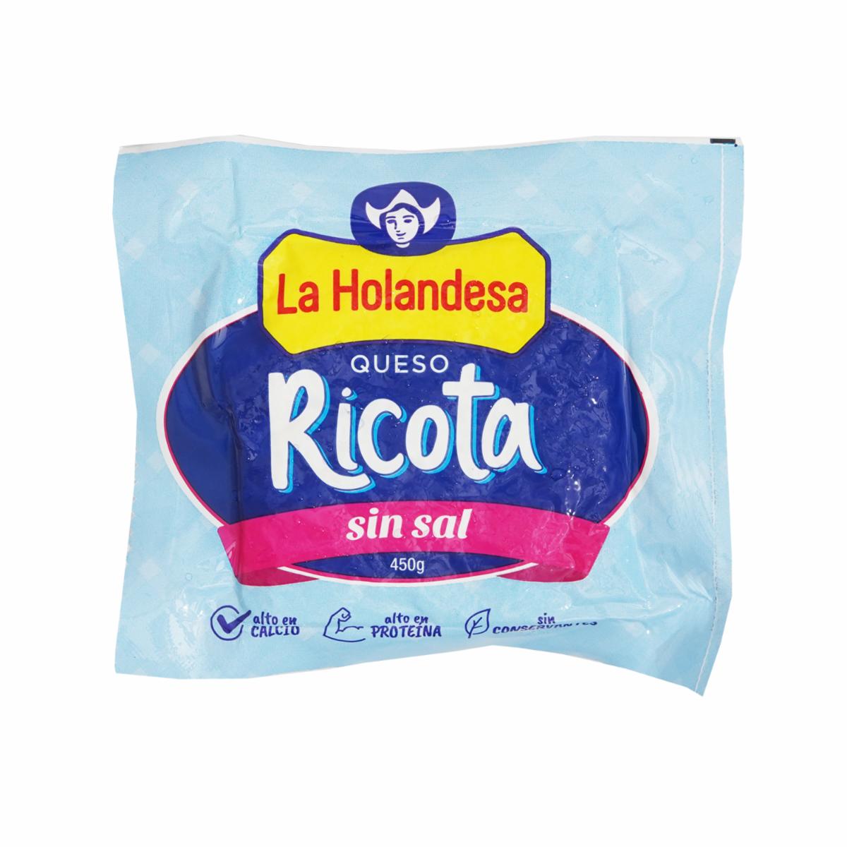 Queso Ricota Sin Sal LA HOLANDESA 450 G