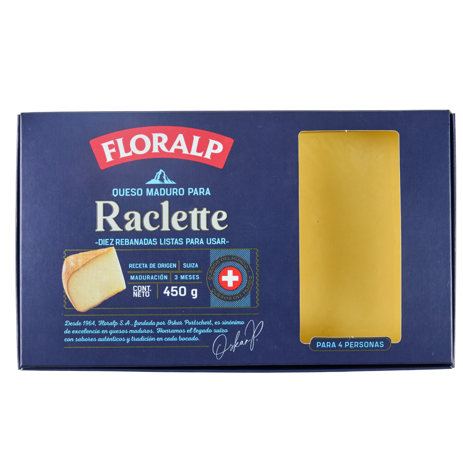 Queso Raclette Rebanado FLORALP 450 G