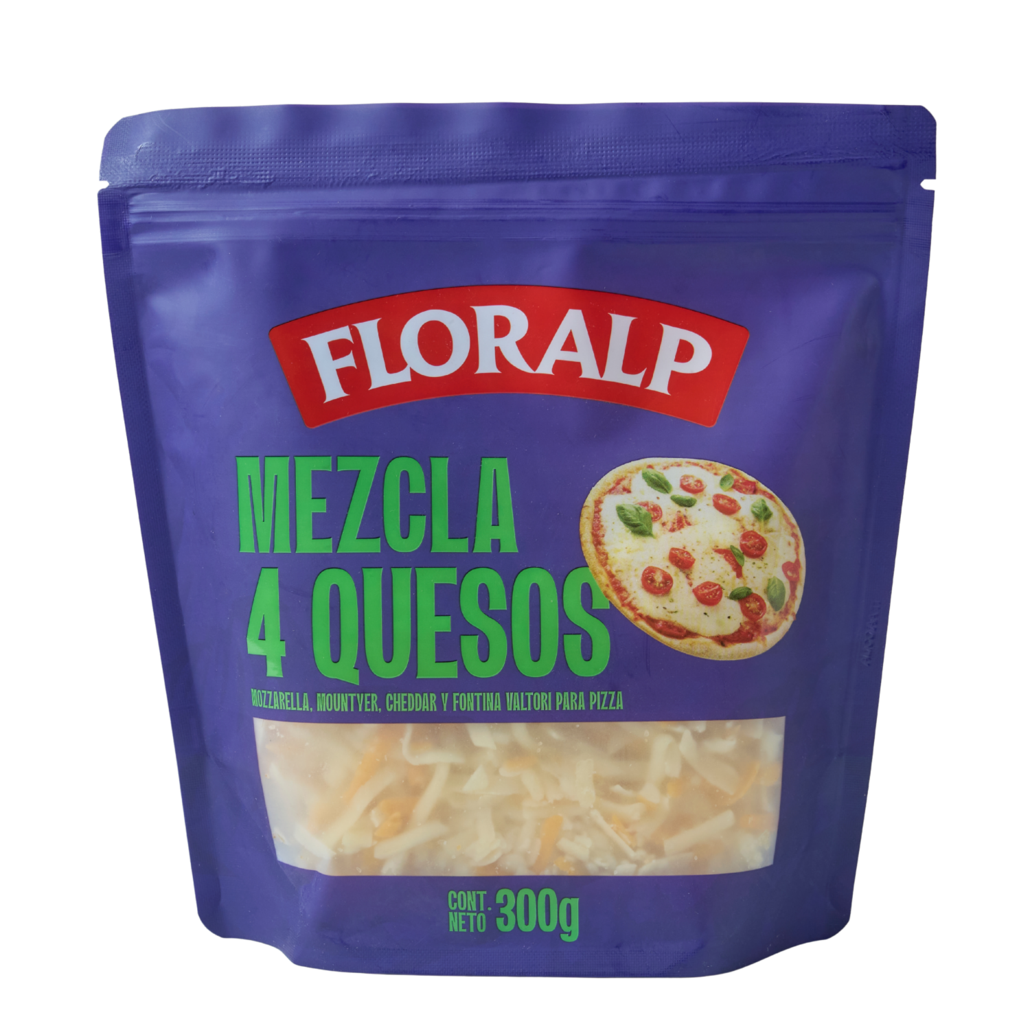 Mix 4 Quesos Rallado Para Pizza FLORALP 300 G