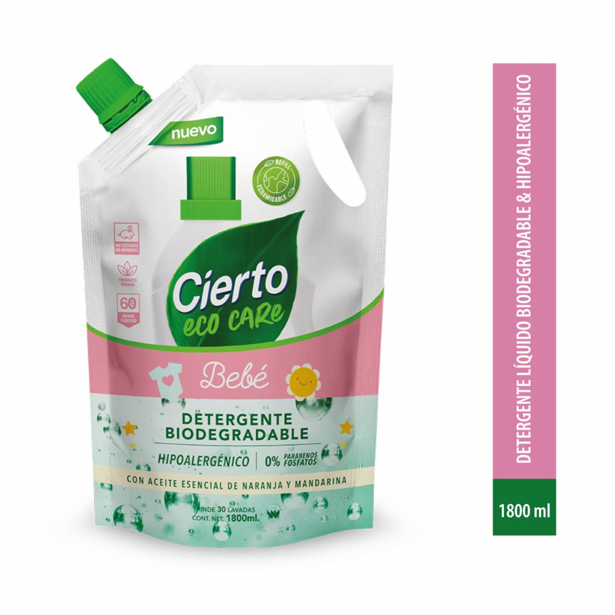 Detergente Líquido Bebé & Hipoalergénico Naranja Mandarina CIERTO 1800 Ml