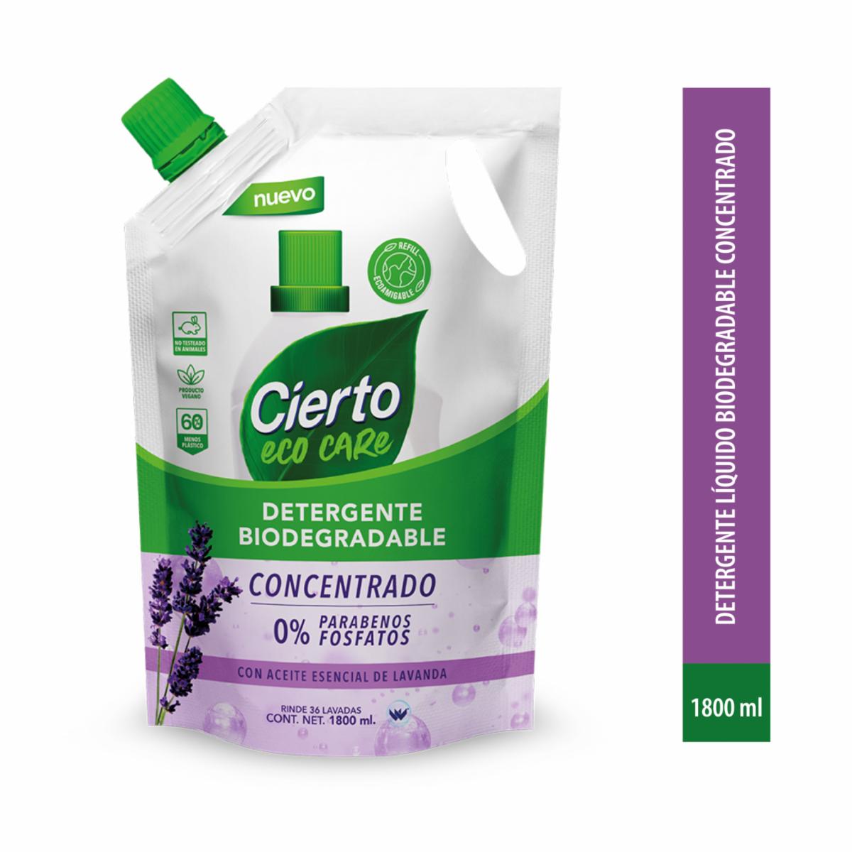 Detergente Líquido Concentrado Biodegradable Lavanda CIERTO 1800 Ml