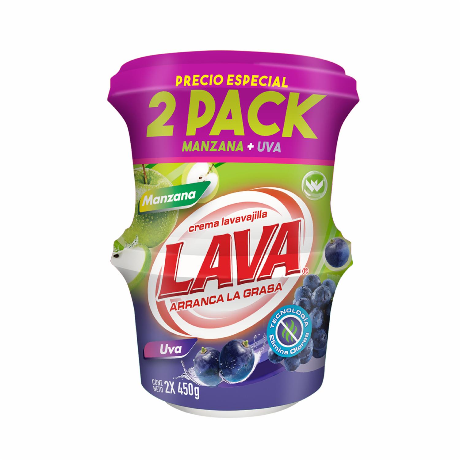 Lavavajilla En Crema Pack LAVA 2 X 450 G