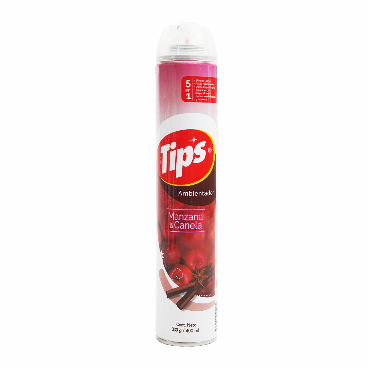 Ambientador En Spray Manzana Canela TIPS 400 Ml