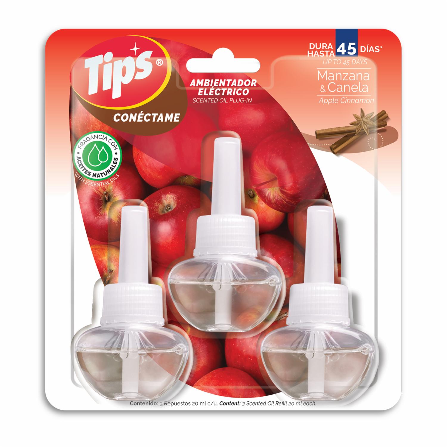 Ambiental Eléctrico Manzana Y Canela TIPS 3 Uds X 20 Ml