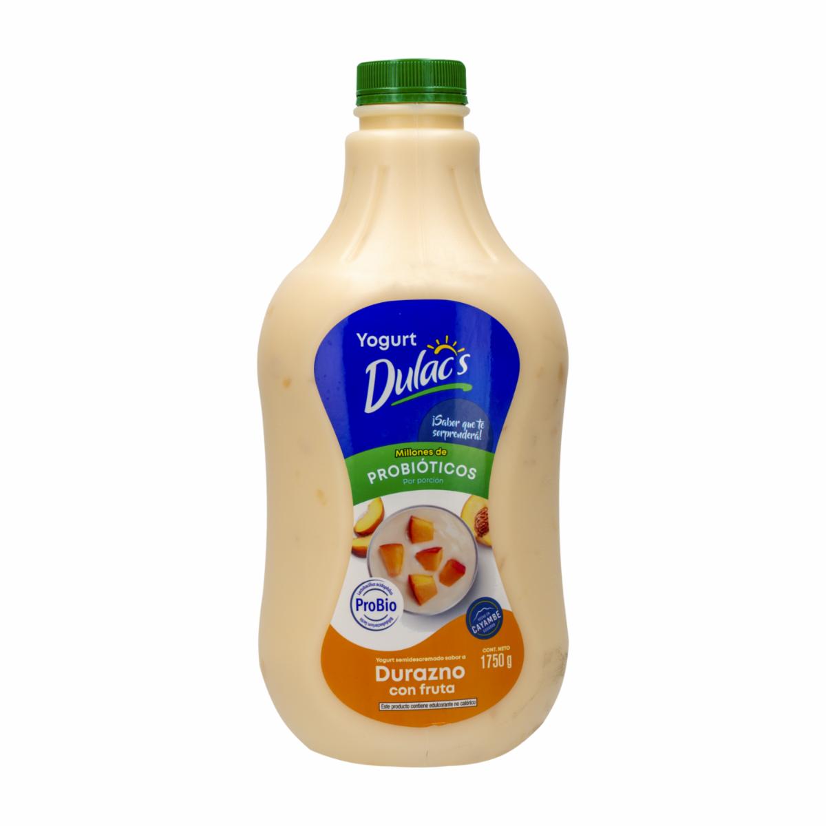 Yogurt Semidescremado Sabor A Durazno Con Fruta DULACS 1750 G