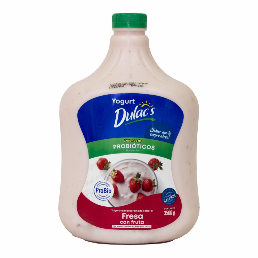 Yogurt Semidescremado Sabor A Fresa Con Fruta DULACS 3500 G
