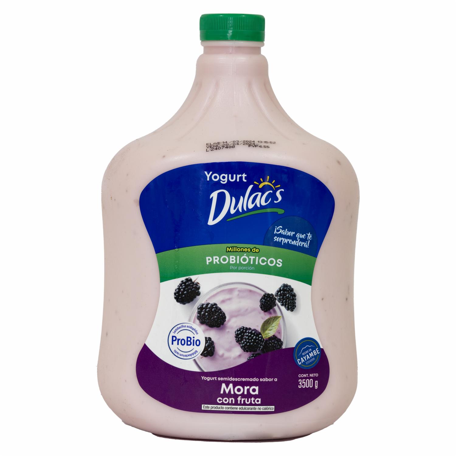 Yogurt Semidescremado Sabor A Mora Con Fruta DULACS 3500 G