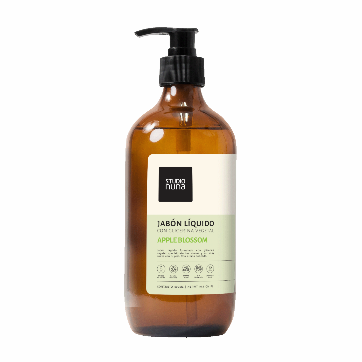 Jabón Líquido Fragancia Manzana Roja STUDIO NUNA 500 Ml