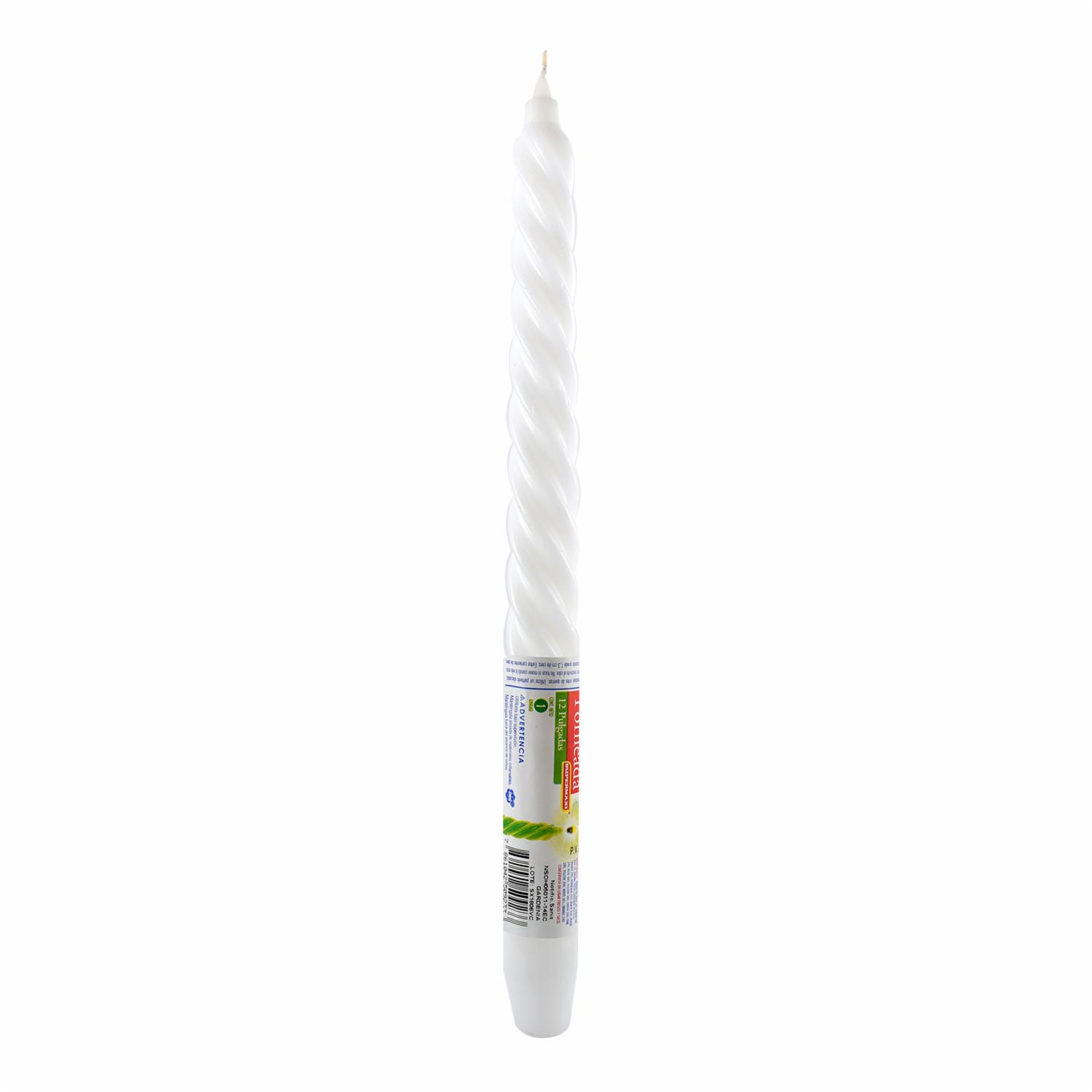 Vela Torneada Blanco SUPERMAXI Mediana