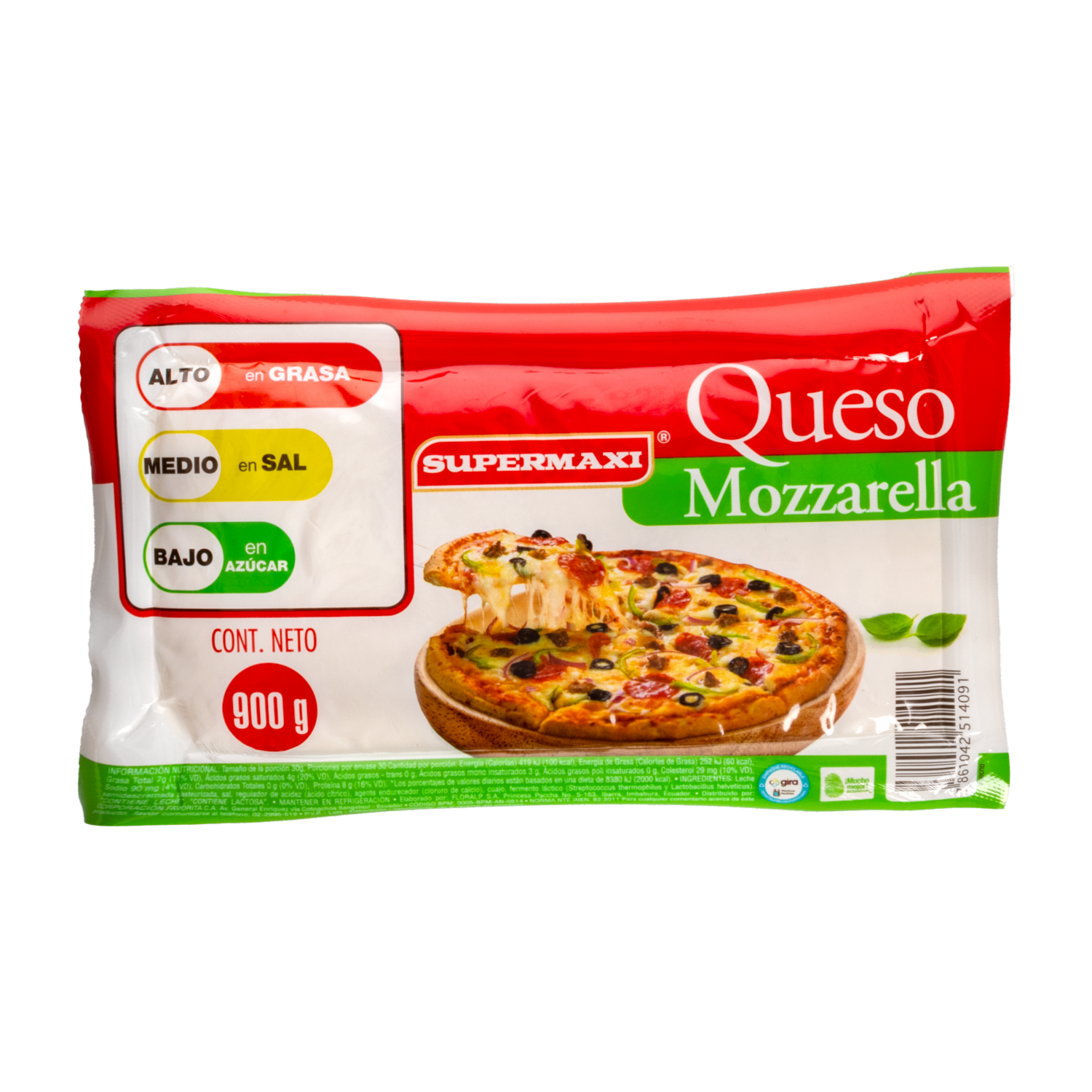 Queso Mozzarella SUPERMAXI 900 G