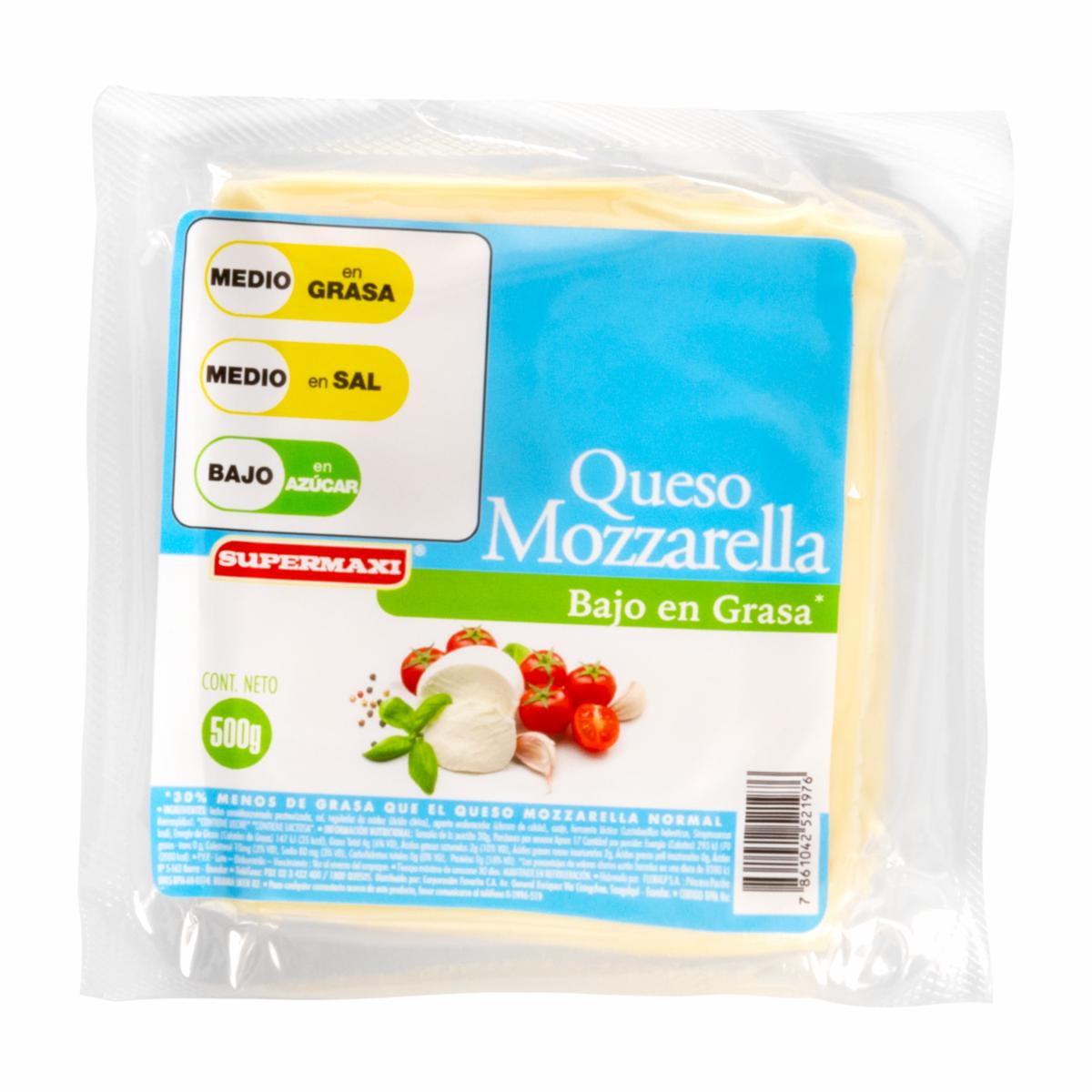 Queso Mozarella Reducido En Grasa SUPERMAXI 500 G