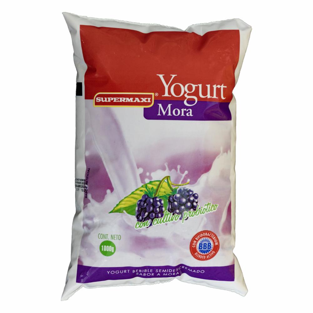 Yogurt Semidescremado Bebible Sabor A Mora En Funda SUPERMAXI 1000 G