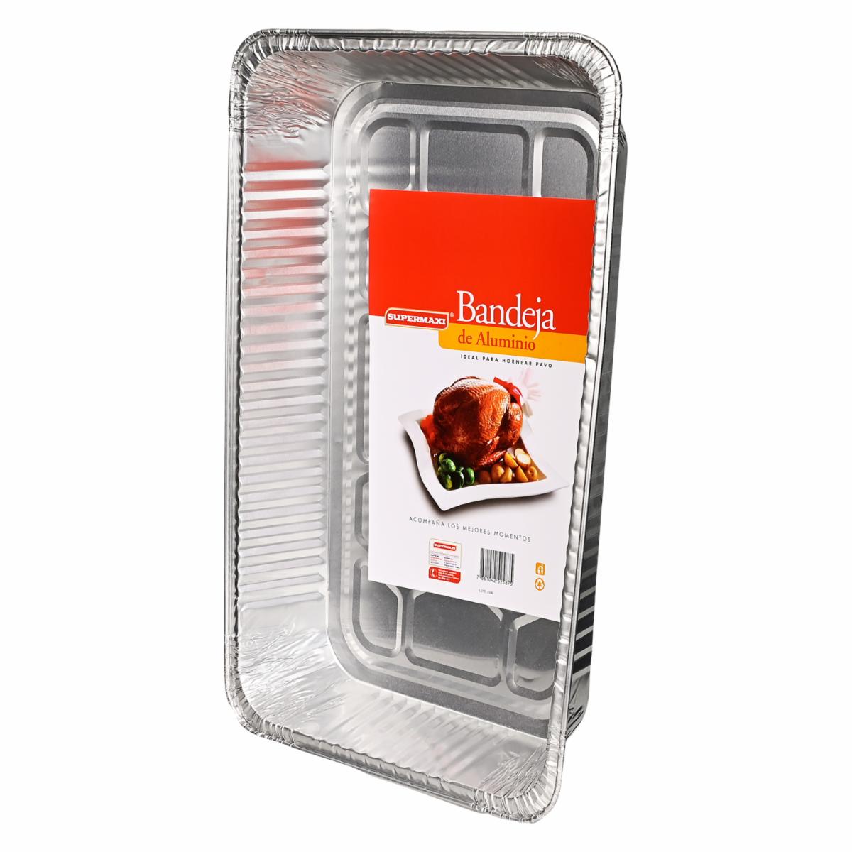 Bandeja Para Pavo Aluminio SUPERMAXI Rectangular