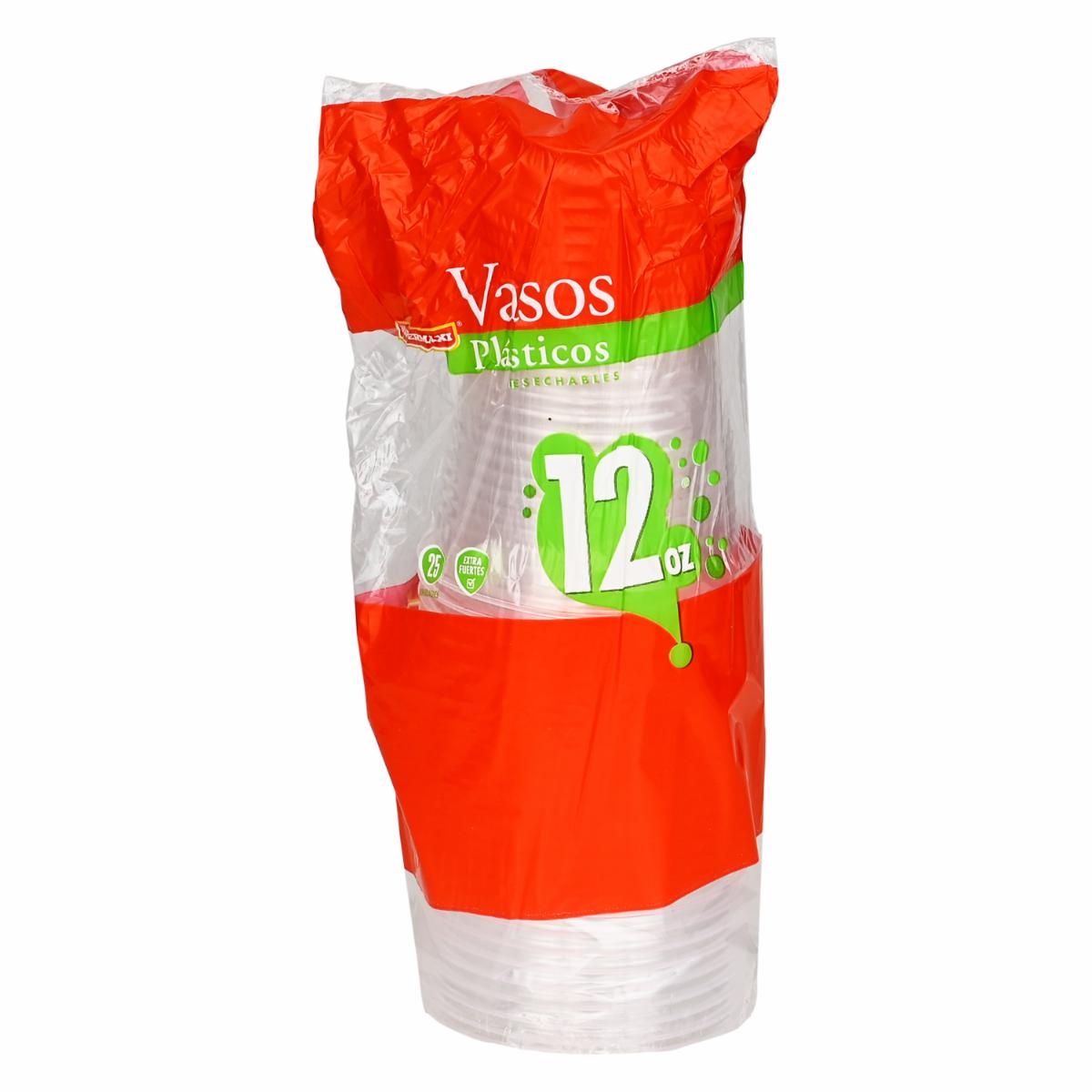 Vaso Transparente 12Oz SUPERMAXI 25 Unidades