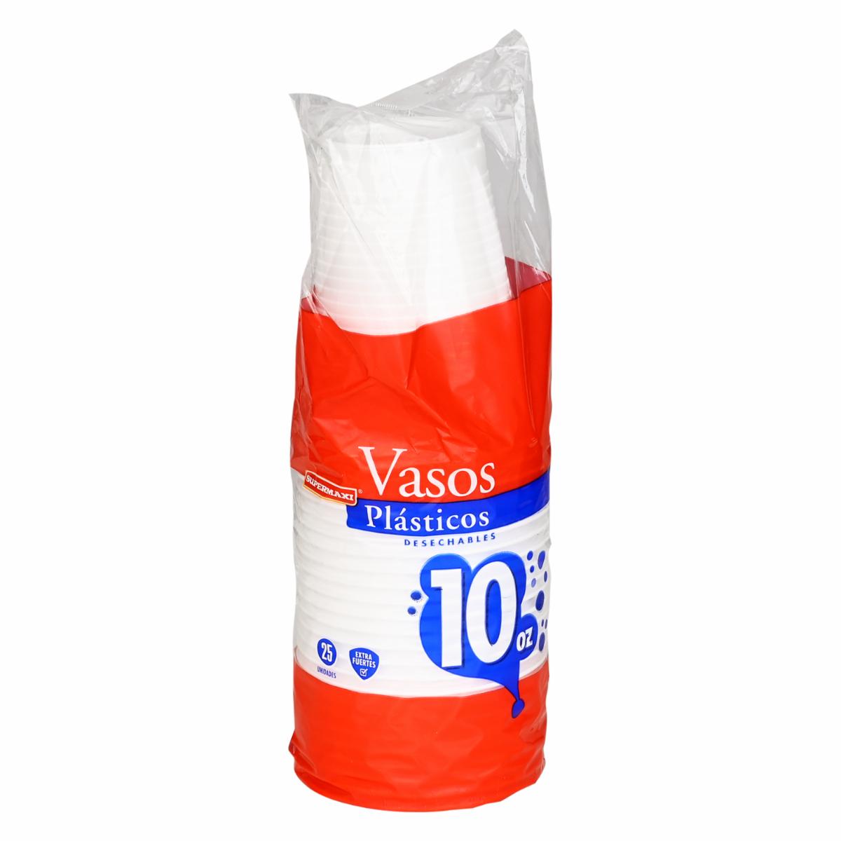Vaso Blanco 10 Onzas SUPERMAXI 25 Unidades