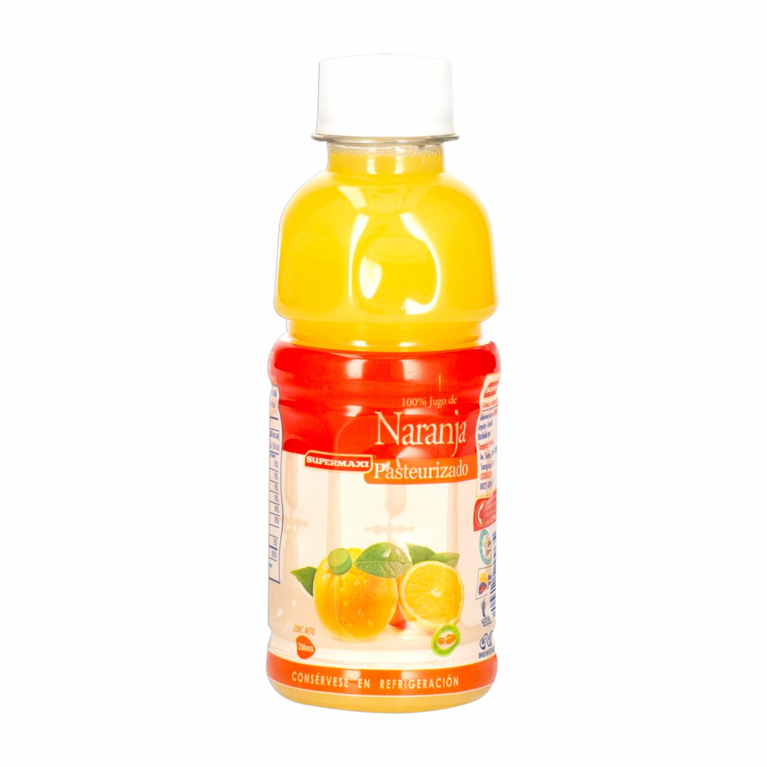 Jugo Naranja Pasteurizado SUPERMAXI 200Ml