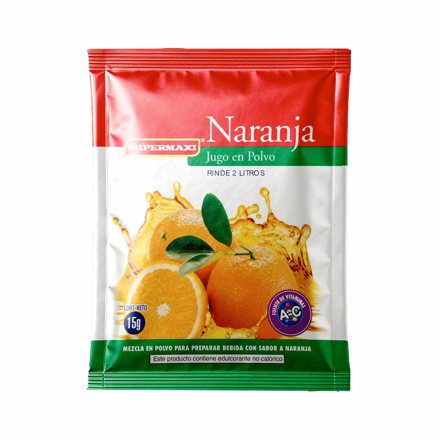 Jugo De Naranja En Polvo Sin Azúcar SUPERMAXI 15 G