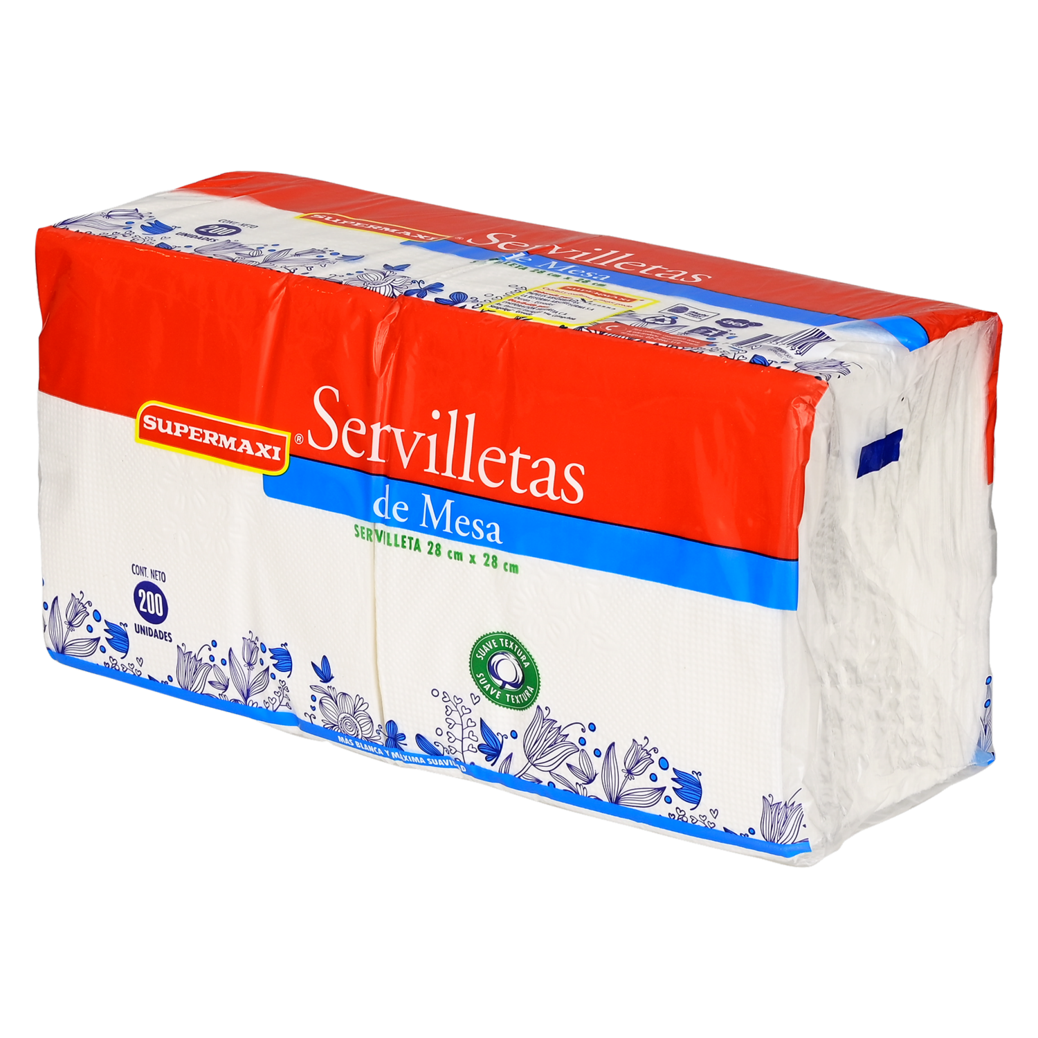 Servilleta De Mesa 28X28. SUPERMAXI Paquete