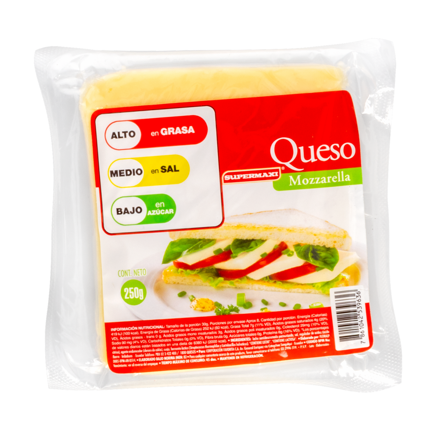 Queso Mozzarella SUPERMAXI 250 G