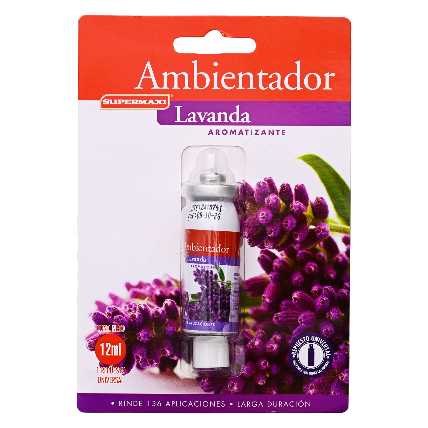 Desodornate Ambiental Fragancia A Lavanda SUPERMAXI 12 Ml