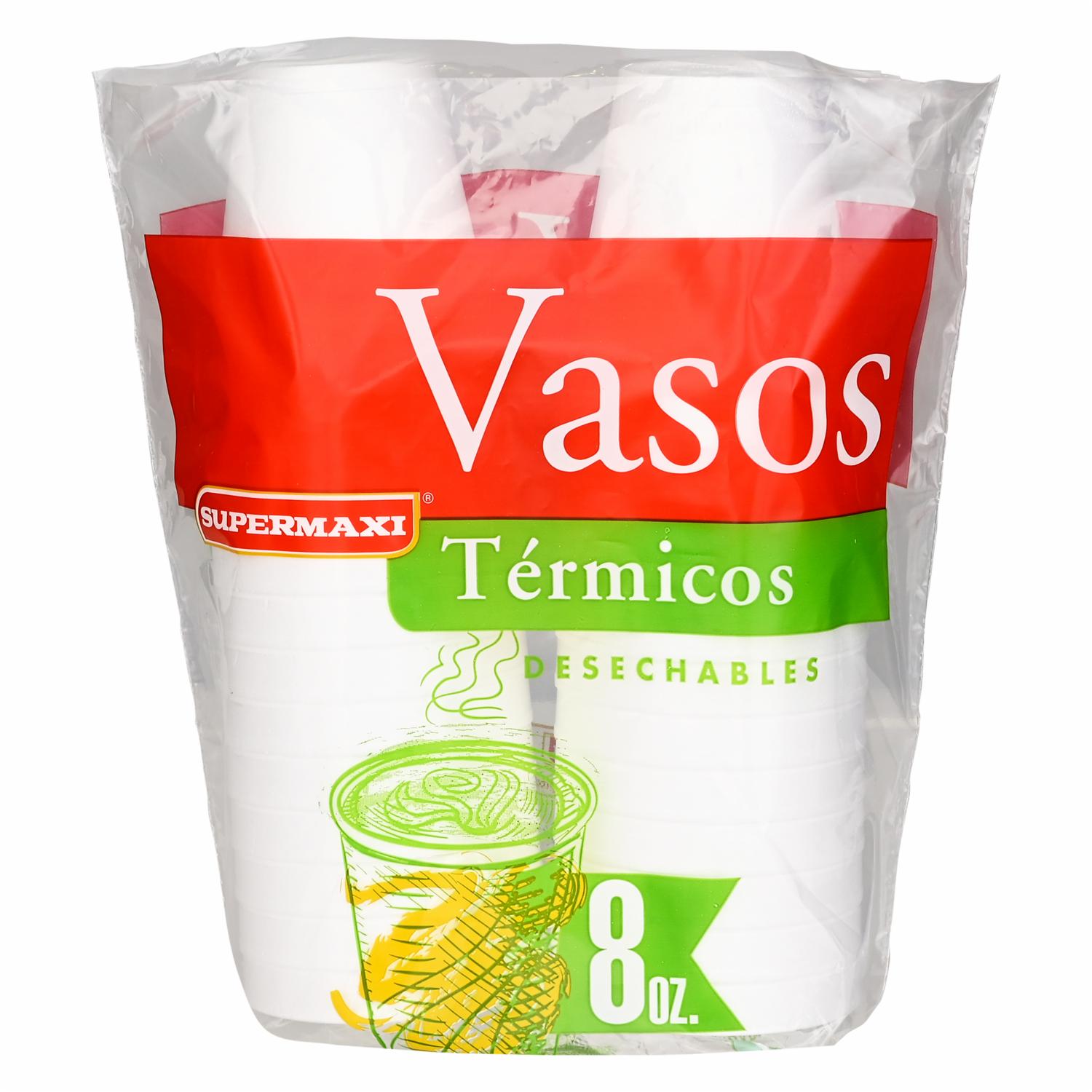 Vasos Térmicos De 8 Onzas SUPERMAXI 24 Unidades