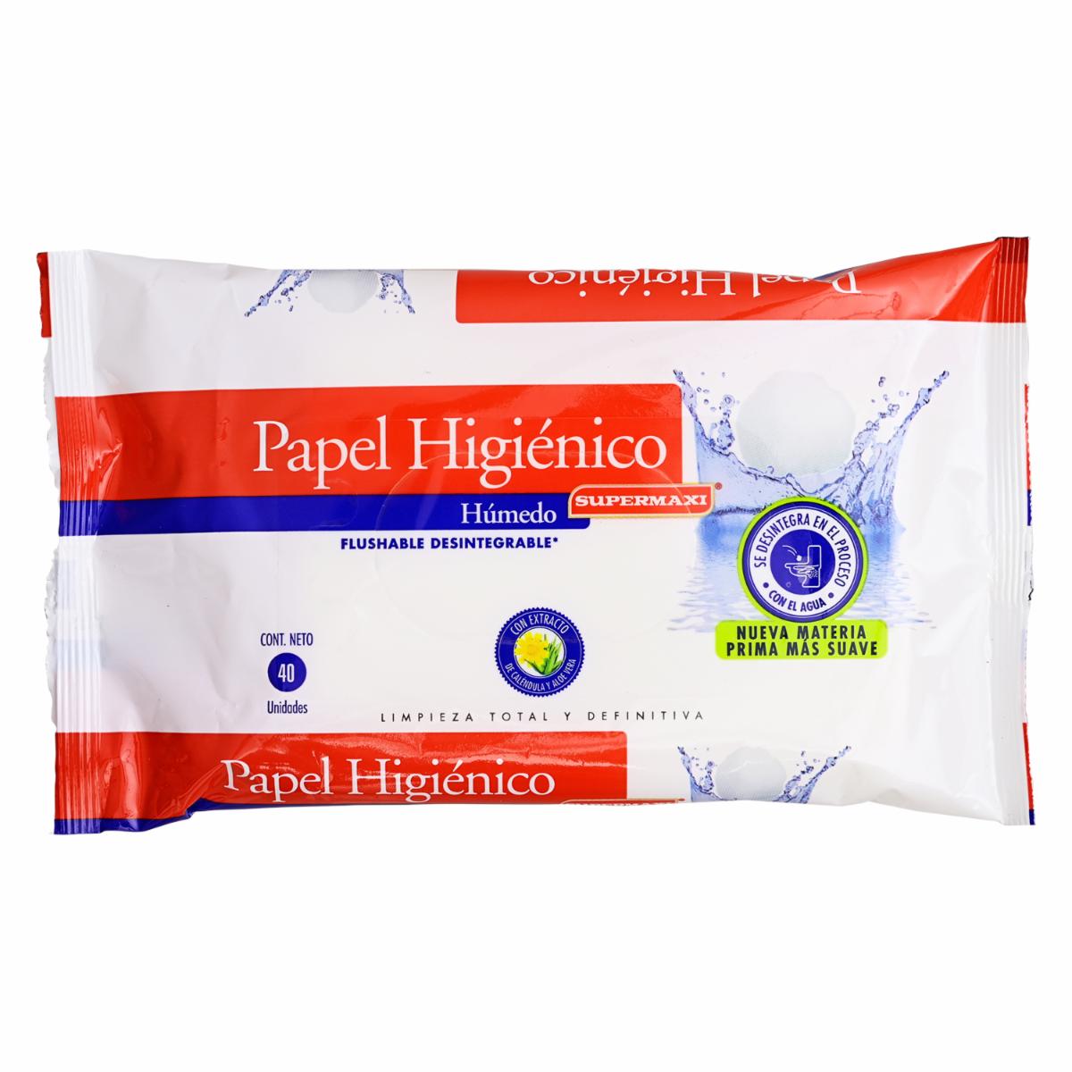 Papel Higiénico Húmedo Flushable SUPERMAXI 4 Rollos