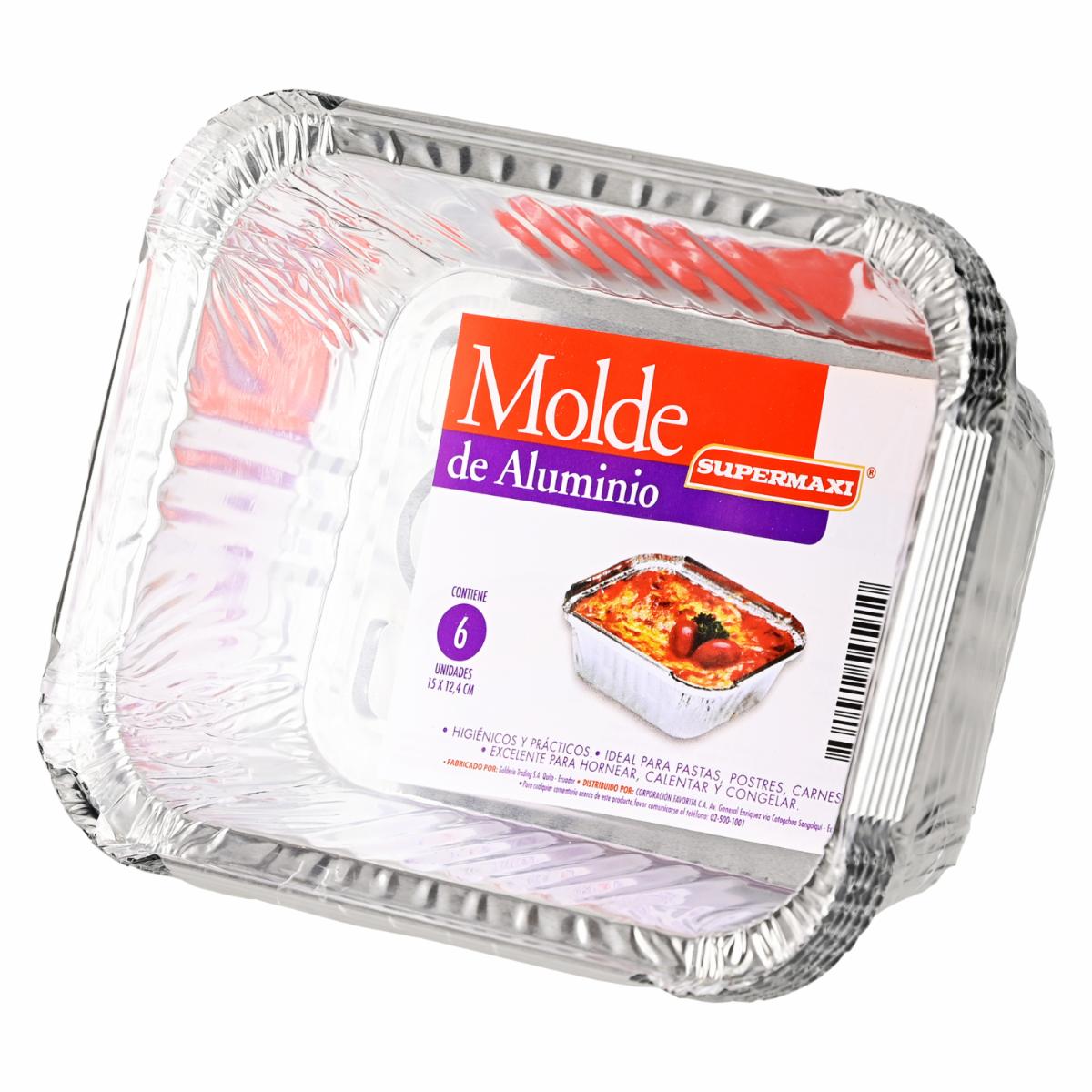 Molde De Aluminio Pequeño SUPERMAXI 6 Unidades
