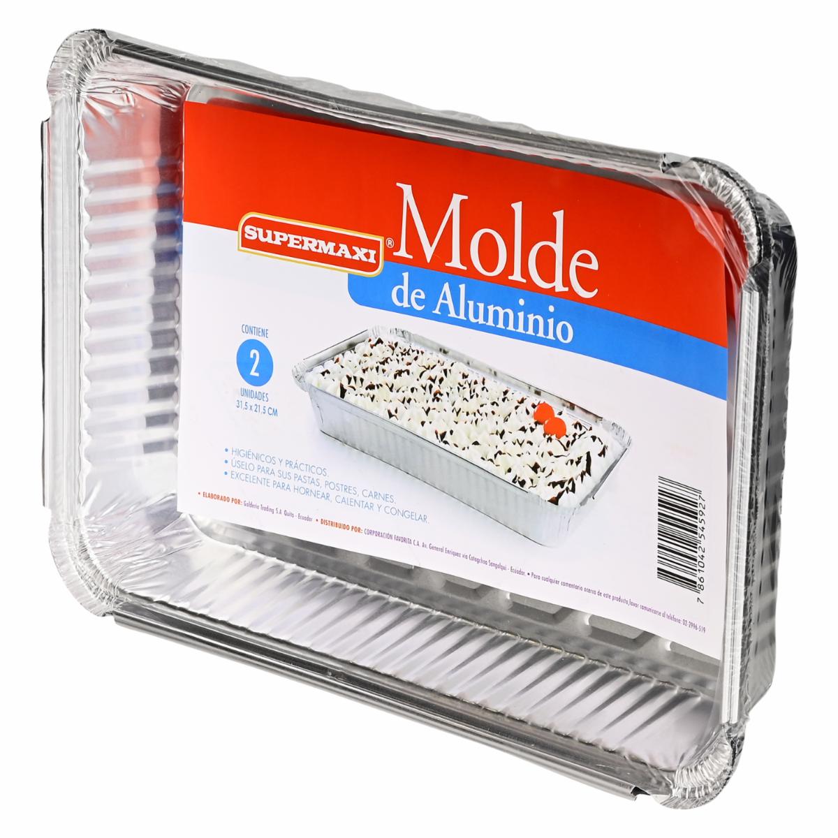 Molde De Aluminio Mediano SUPERMAXI 2 Unidades