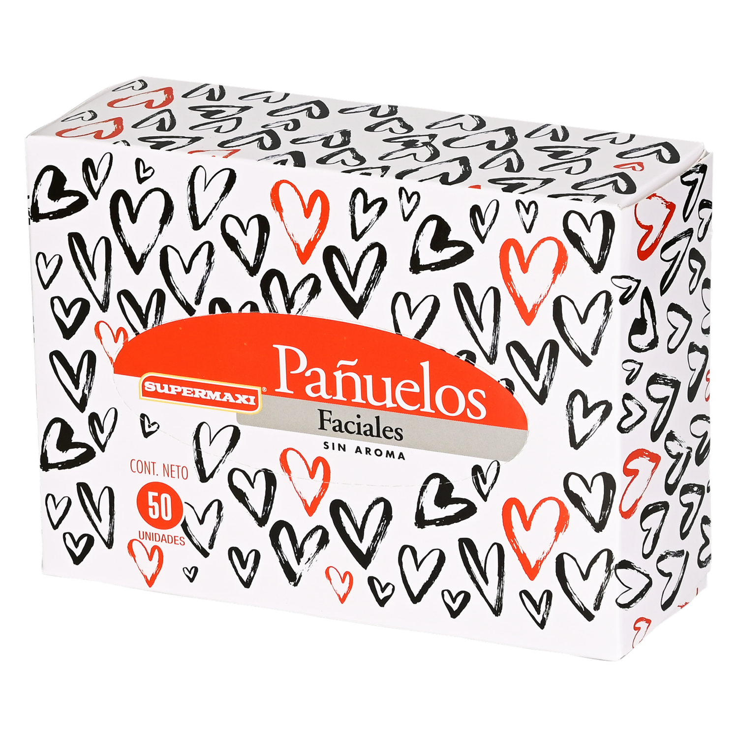 Pañuelos Faciales Corazones SUPERMAXI X 50 Unidades