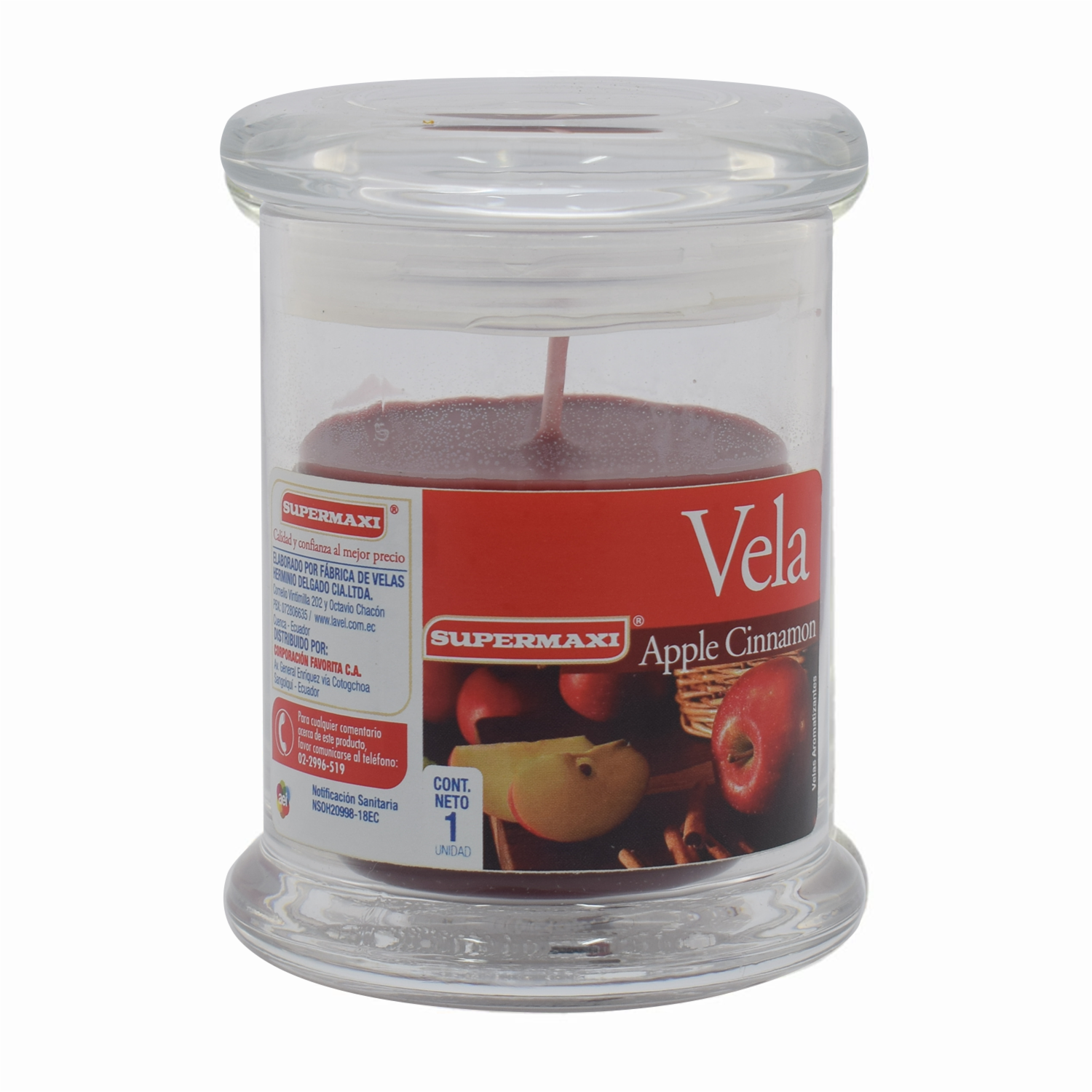 Vela Aromatizante Manzana Y Canela SUPERMAXI 110 G