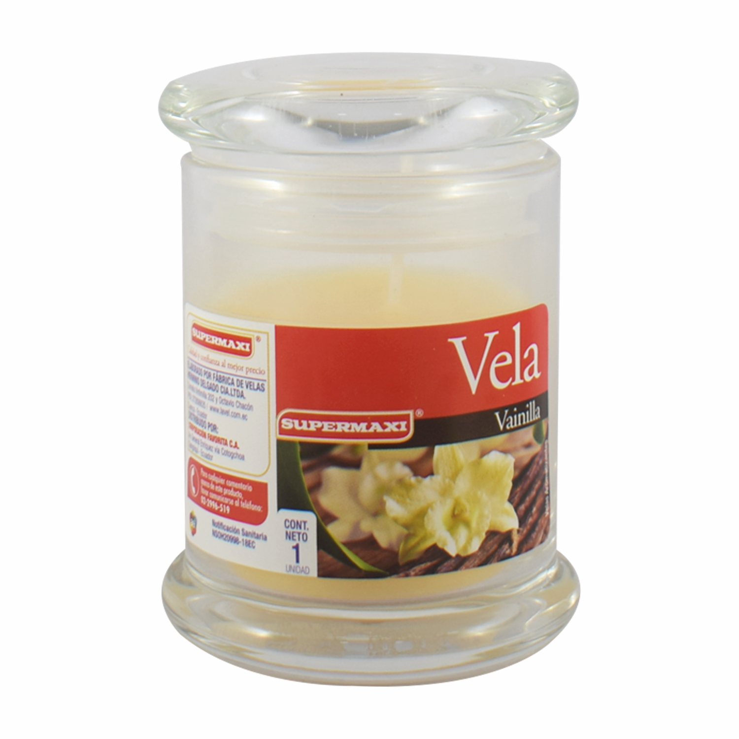 Vela Aromatizante Fragancia Vainilla SUPERMAXI 110 G