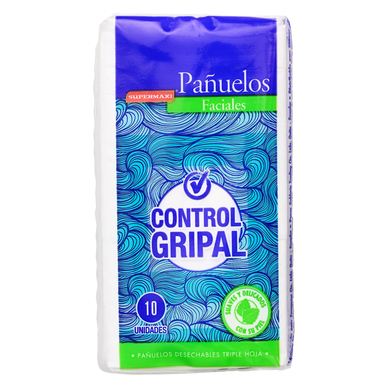 Pañuelos Faciales Control Gripal SUPERMAXI 10 Unidades