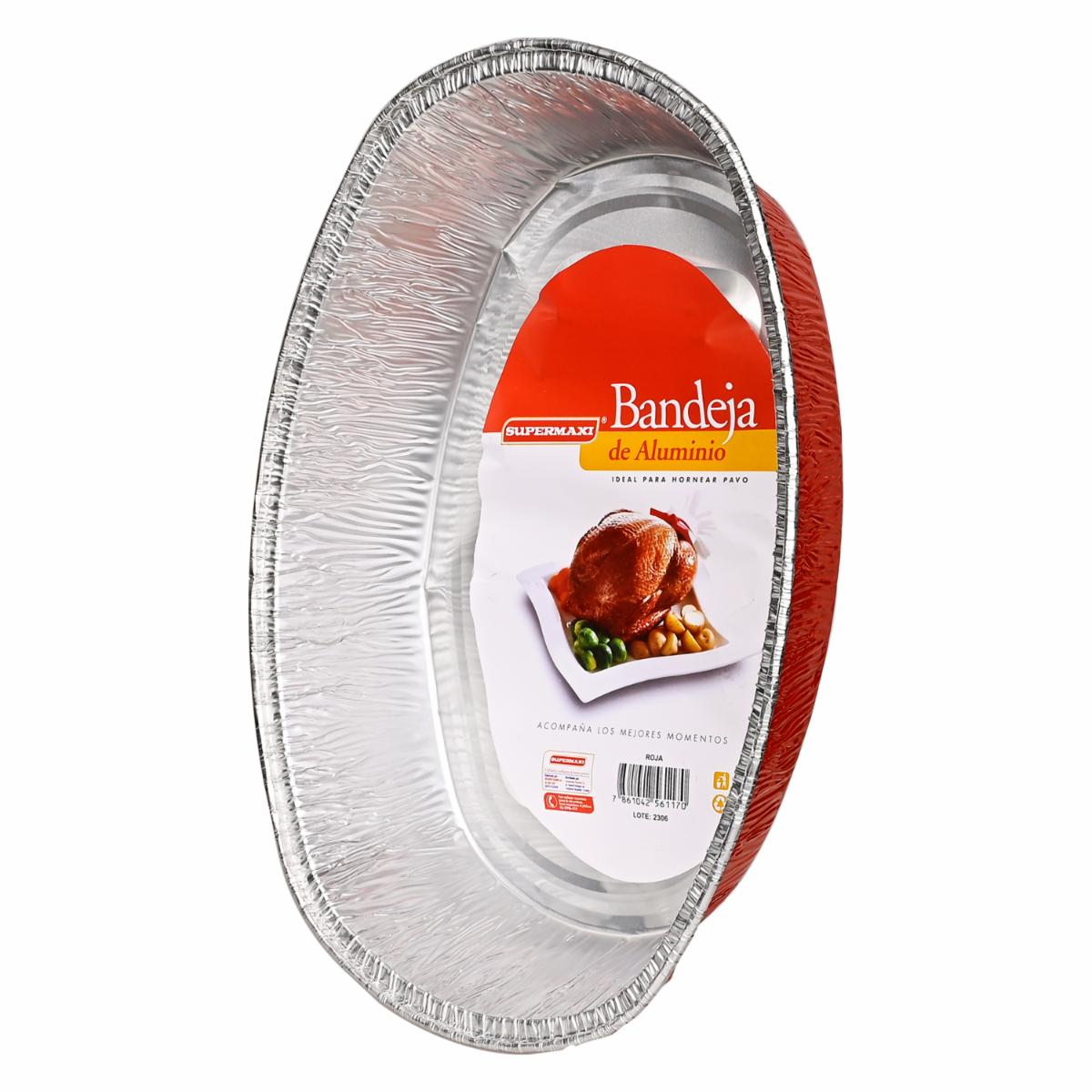 Bandeja Para Pavo Roja SUPERMAXI Ovalada