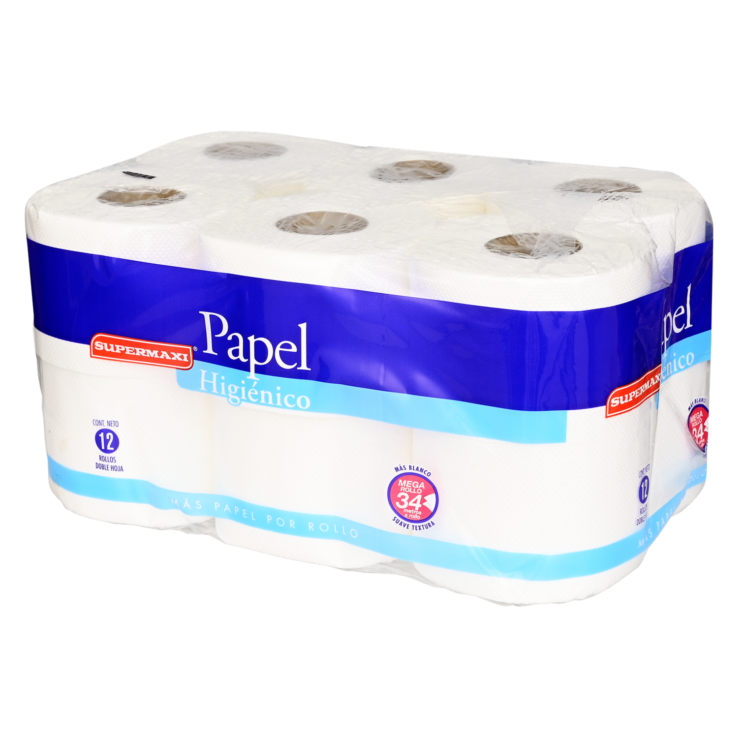 Papel Higiénico 2 En 1 SUPERMAXI 12 Rollos
