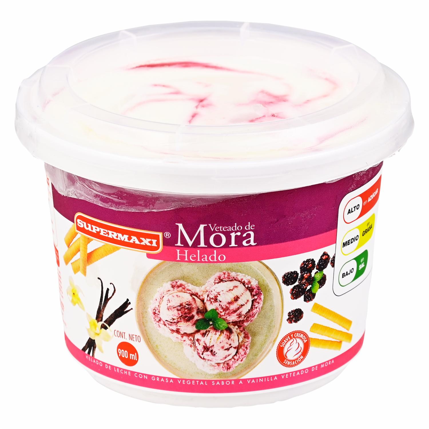 Helado Veteado De Mora SUPERMAXI 900 Ml