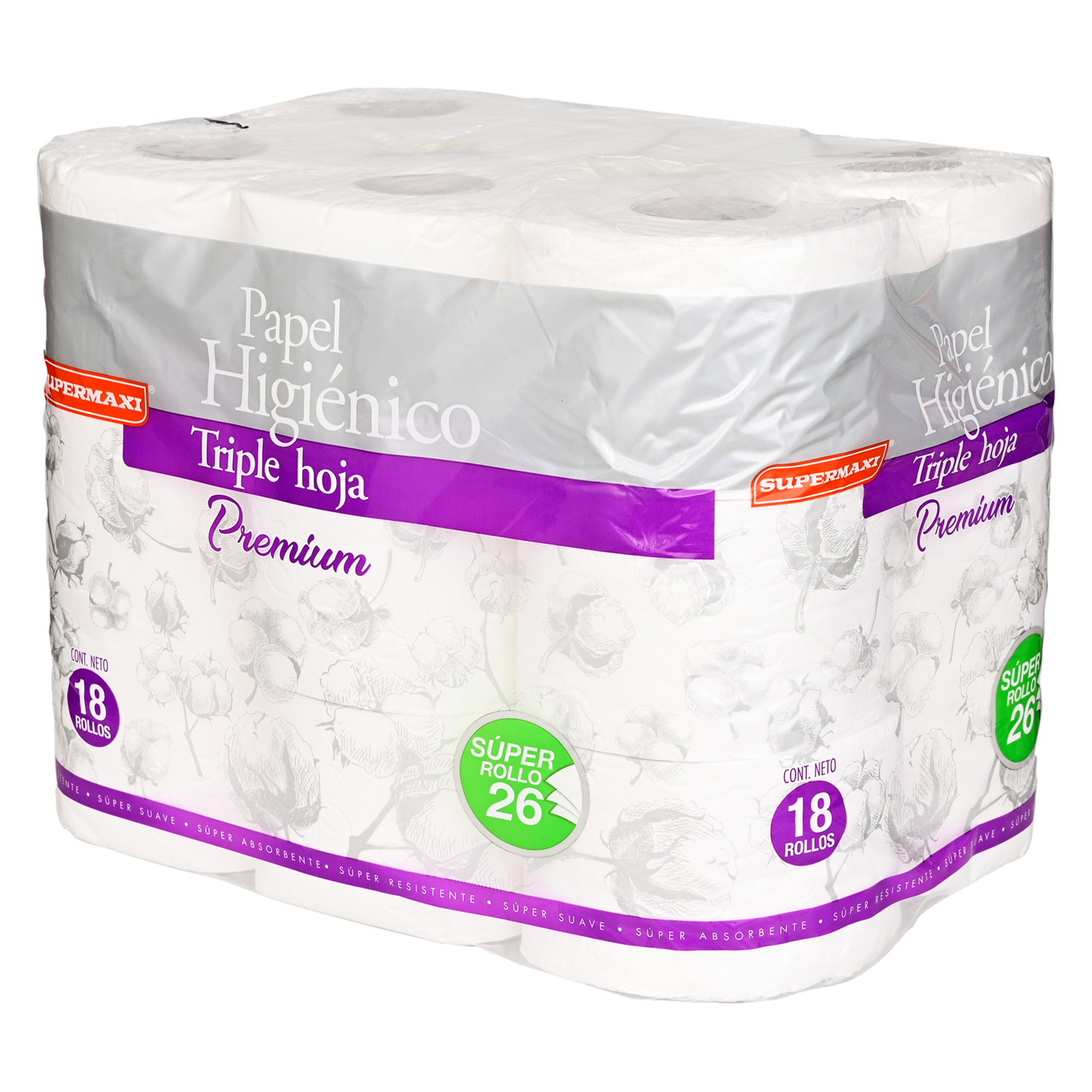 Papel Higiénico Premium SUPERMAXI 18 Rollos