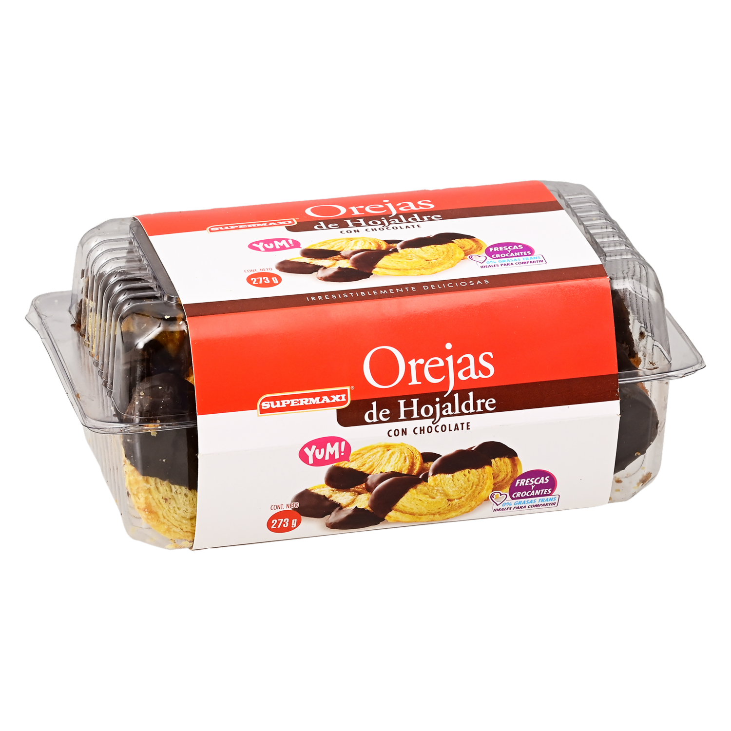 Orejas De Hojaldre Con Chocolate SUPERMAXI 273 g