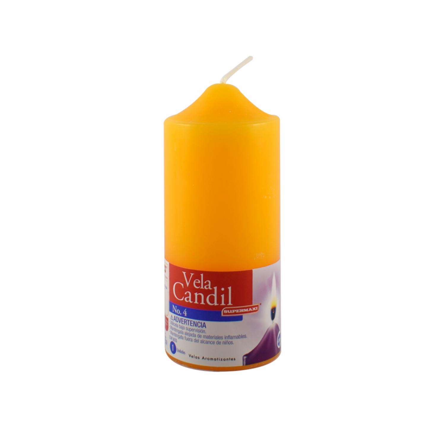 Vela Ambiental Candil No4 Amarilla SUPERMAXI 1 U