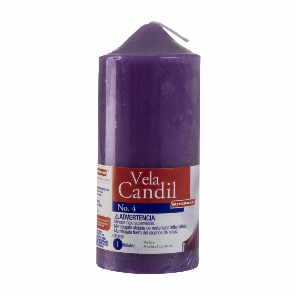Vela Candíl Color Morado SUPERMAXI N° 4