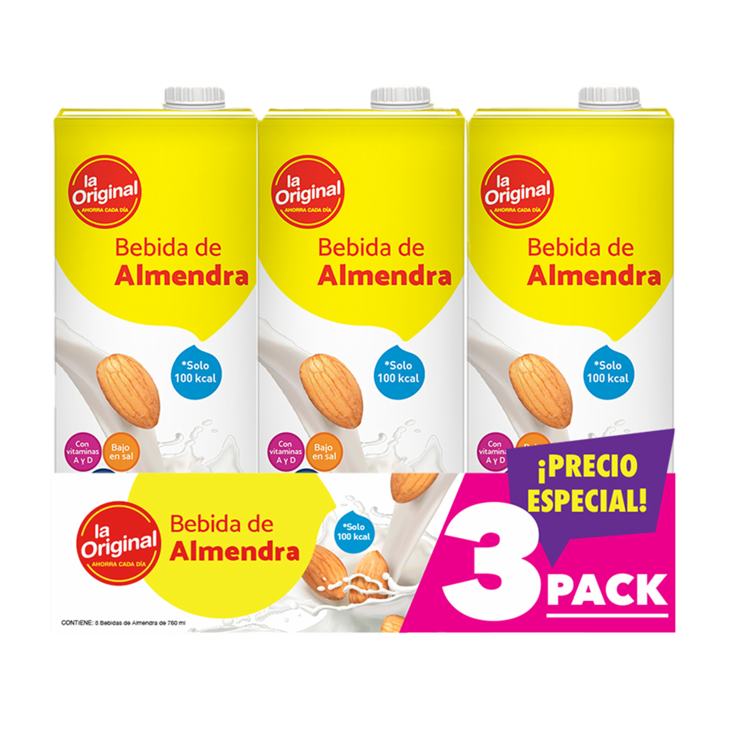 Bebida De Almendras Con Azúcar LA ORIGINAL 3 X 750 Ml