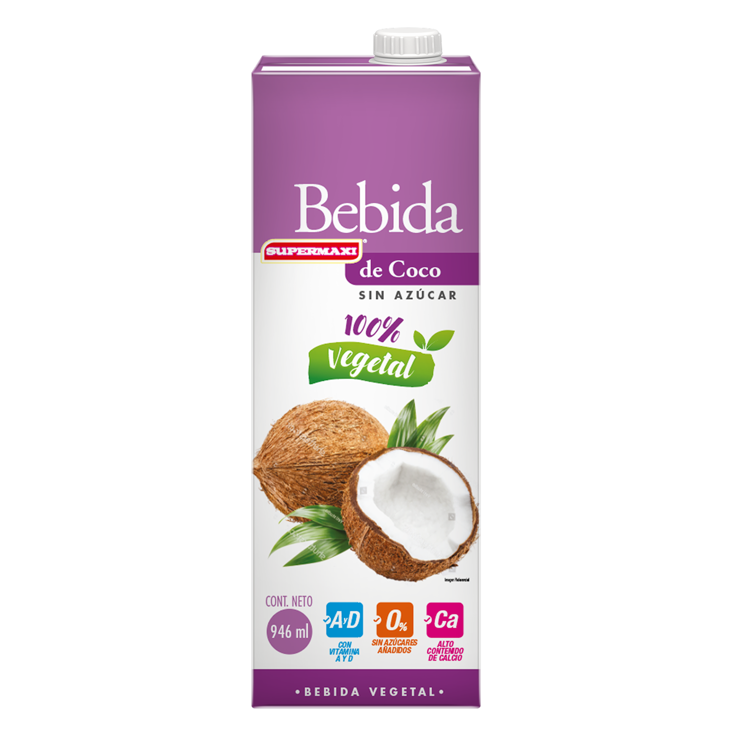 Bebida De Coco Sin Azúcar SUPERMAXI 946 Ml