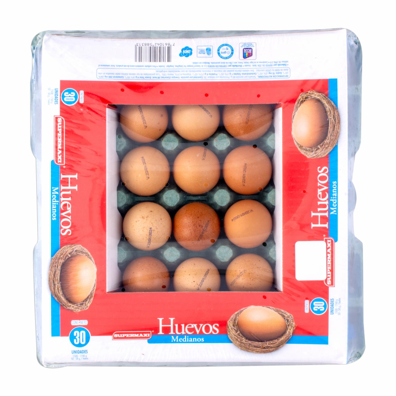 Huevos Medianos SUPERMAXI X 30 Uds