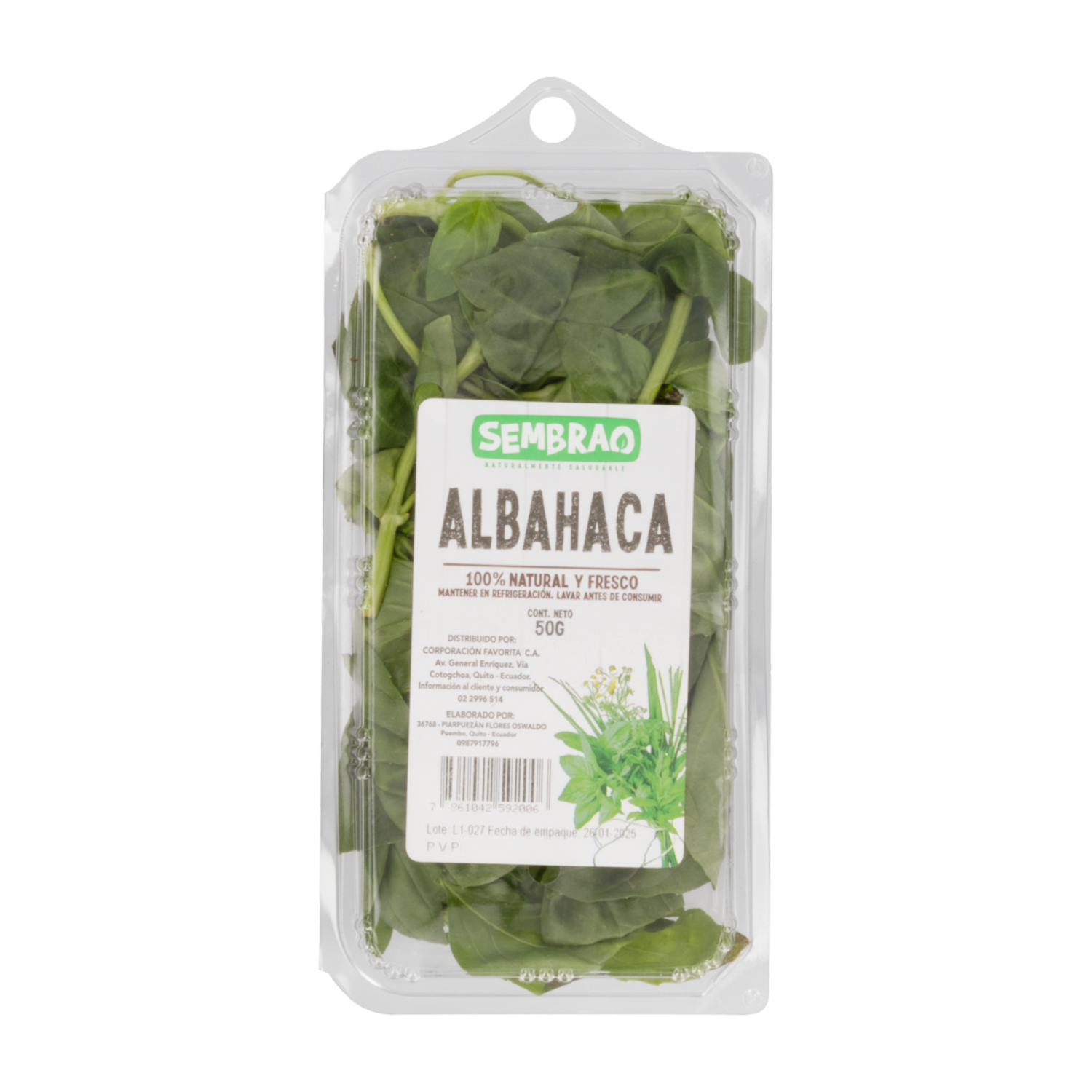Albahaca Fresca SEMBRAO 50 G