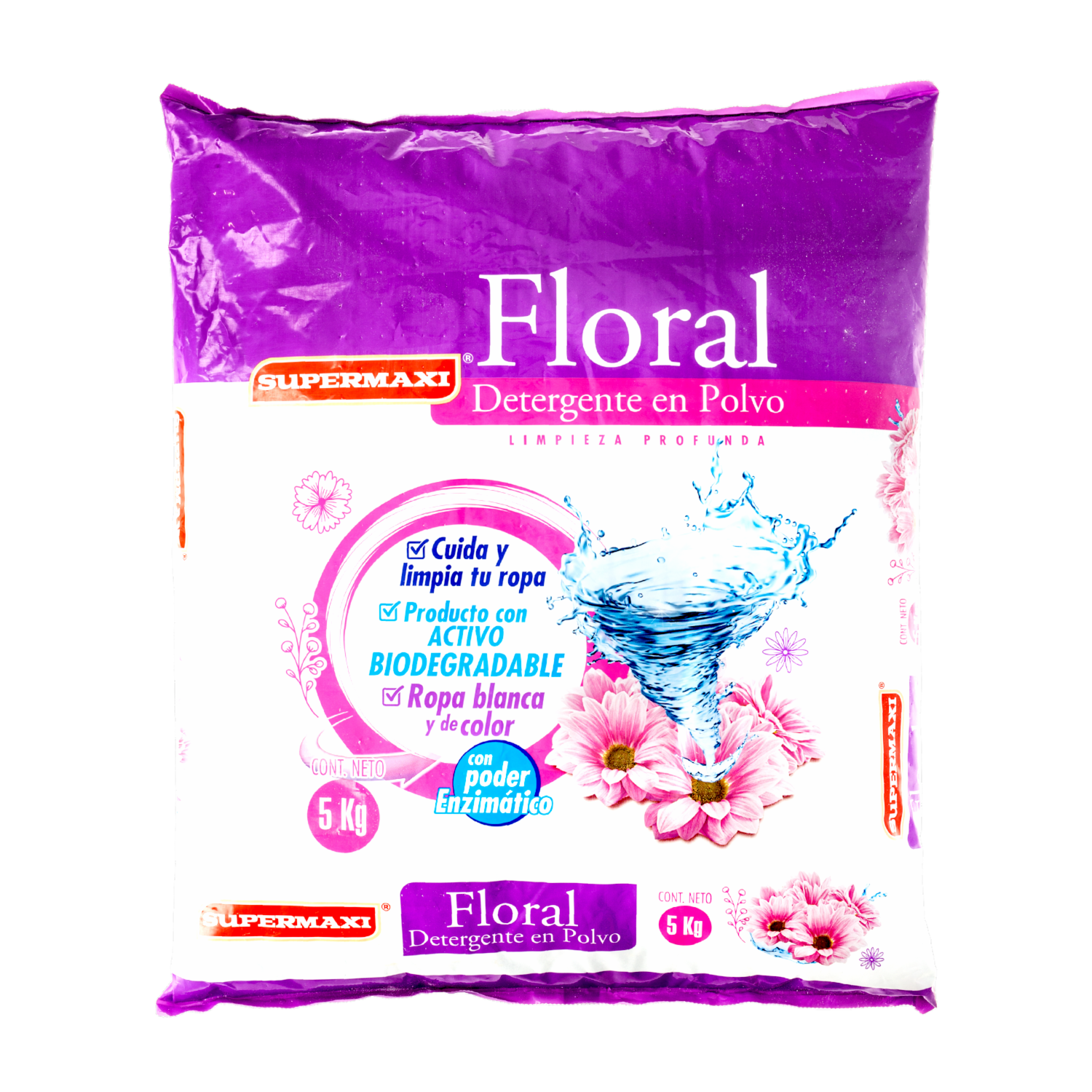 Detergente En Polvo Mejorado Floral SUPERMAXI 5000 G
