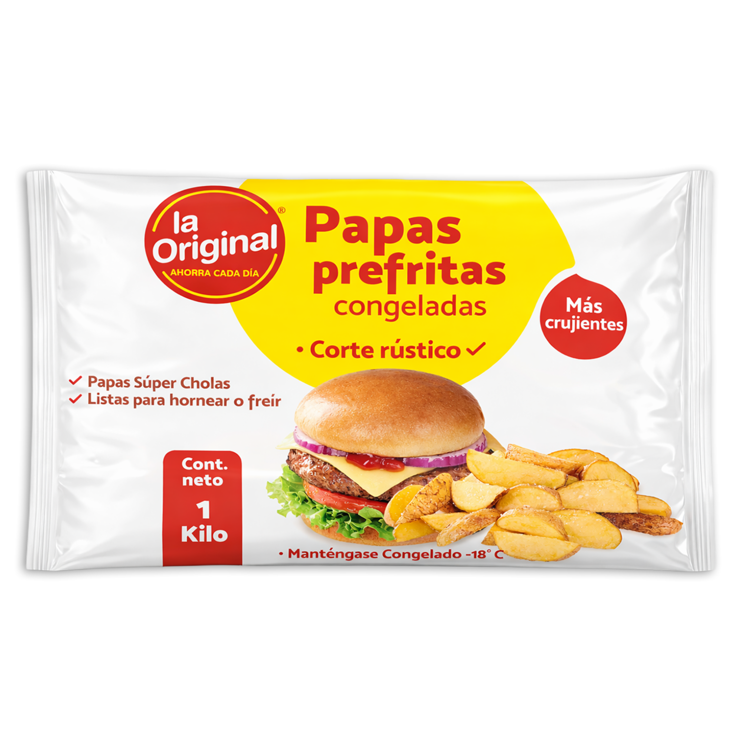Papas Congeladas Prefritas Corte Rústico LA ORIGINAL 1 Kg