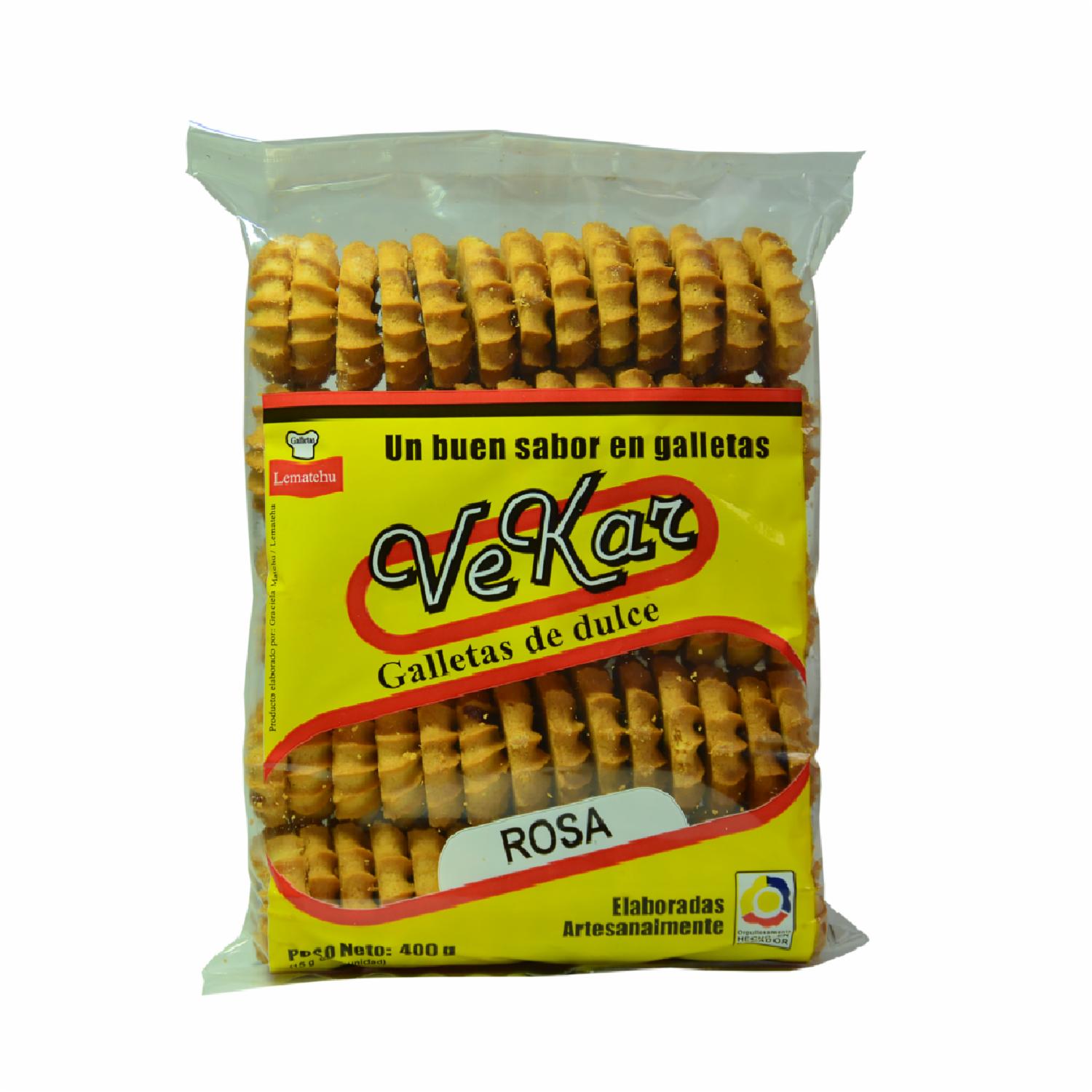 Galletas De Dulce Artesanales Rosa Con Mermelada VEKAR 400 G