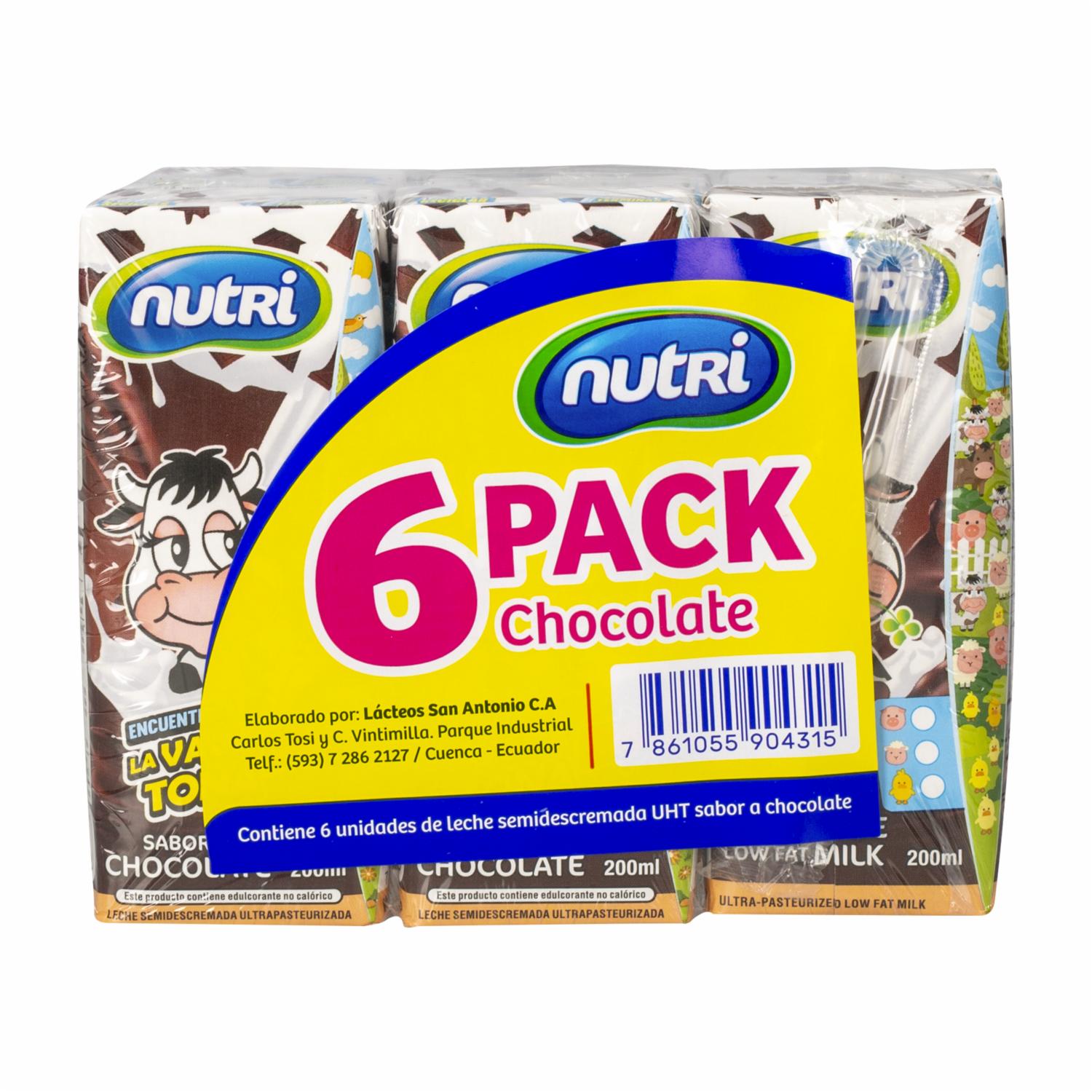 Leche Saborizada Chocolate 6Pack NUTRI 6 X 200 ml